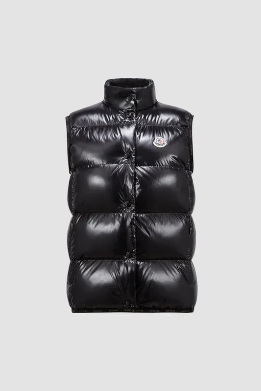 Moncler - Women's shiny black sleeveless down jacket